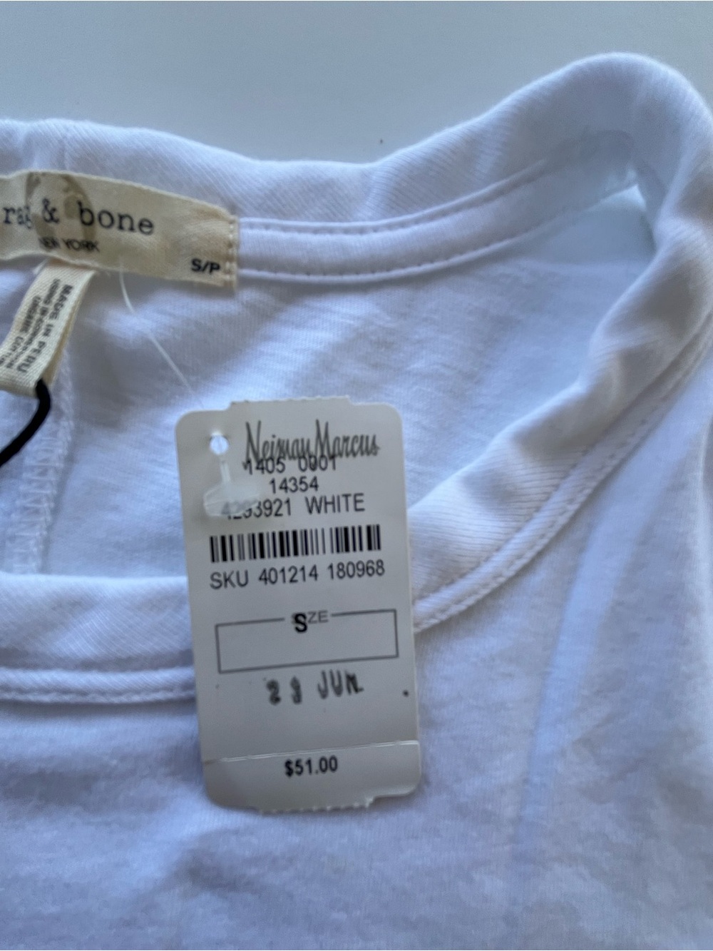 rag & bone White Tee with Black Script Embroidery “ good things are coming” Sz S - Picture 6 of 7